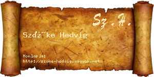 Szőke Hedvig névjegykártya